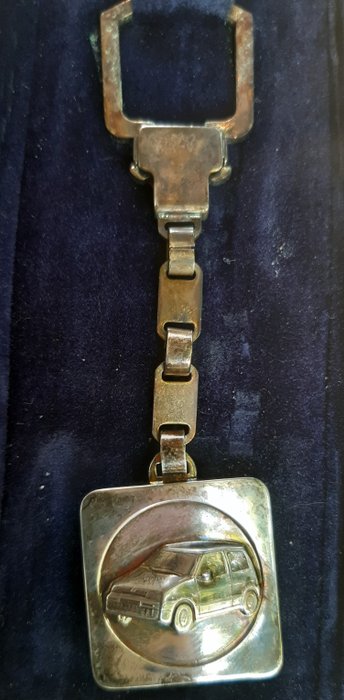 Schlüsselanhänger - Fiat - Porta-chaves Fiat Cinquecento em prata Italiana .800 c/ estojo