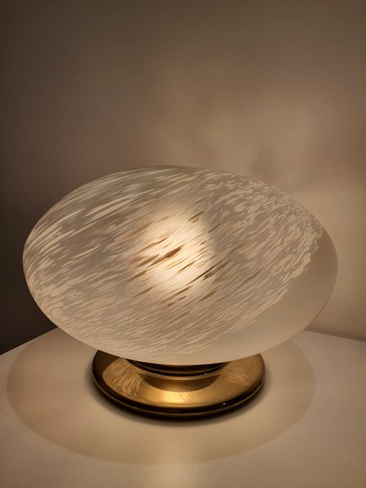 Bordlampe (1) - Hvirvel - Glas, Messing, Metal