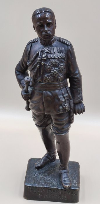 Georges Omerth (act. ca. 1895-1925) - 雕塑, Feld Marechal French - 25 cm - 黄铜色 - 1900