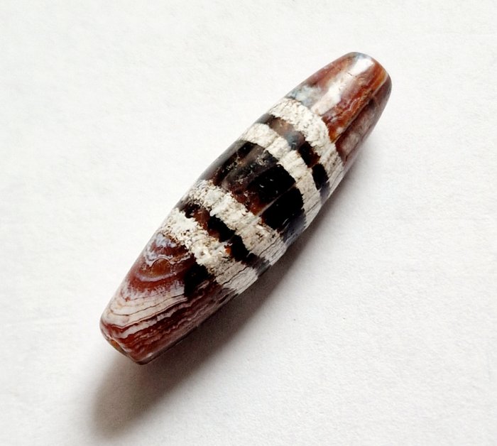Indus Valley Etched Agate Bead Talisman - 58 mm