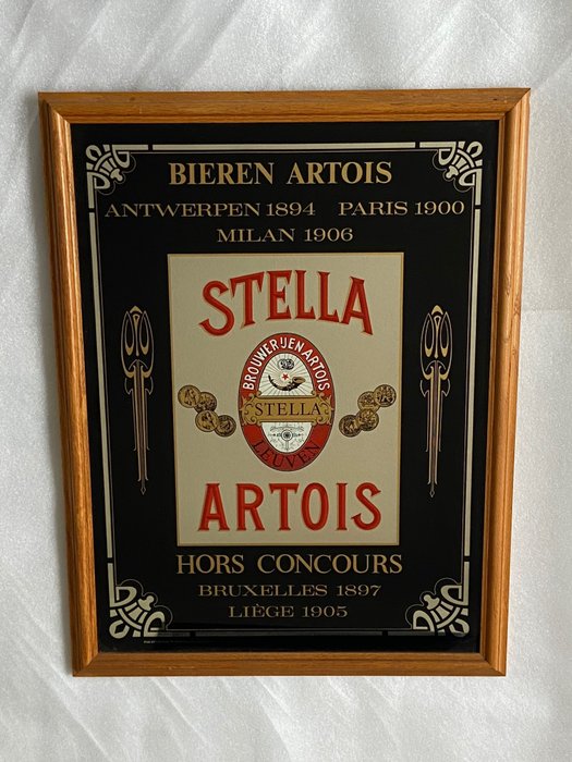 Stella Artois / Rob Otten - Spiegel  - Glas, Hout