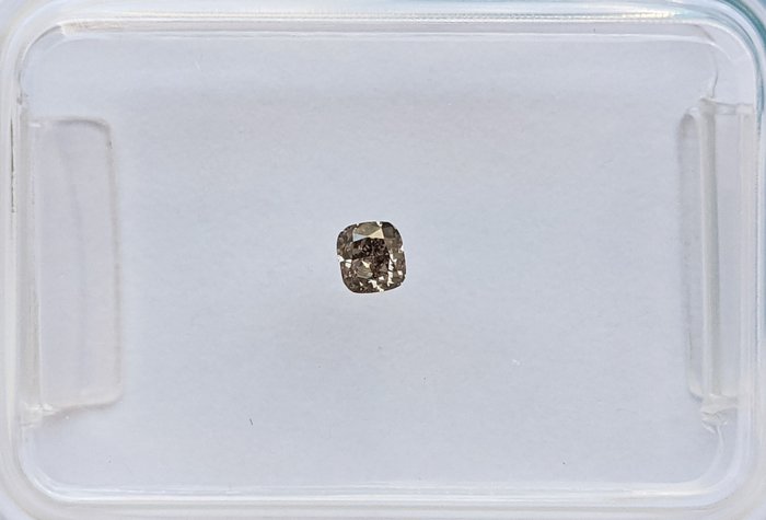 Ohne Mindestpreis - 1 pcs Diamant  (Natürlich farbig)  - 0.07 ct - Kissen - Fancy Grau - SI2 - International Gemological Institute (IGI)
