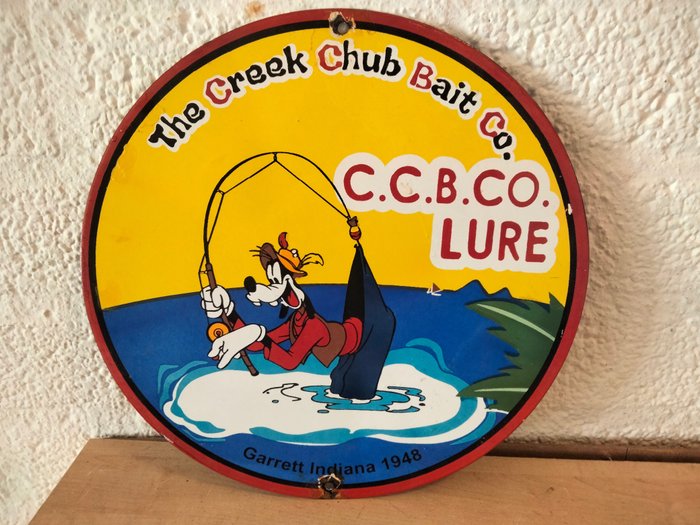 The creek chub bait  fishing lure - Enseigne publicitaire - Émail