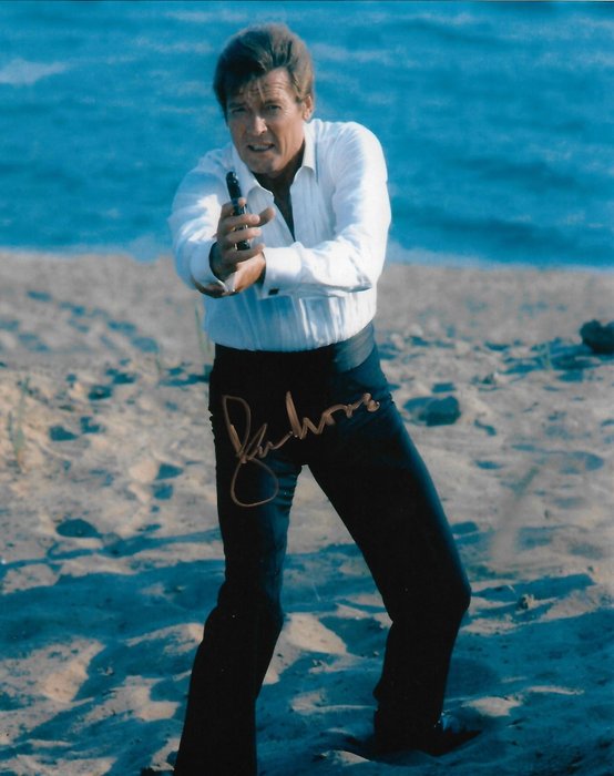 Roger Moore - Autographed Photo "For Your Eyes Only" James Bond 007 with b'bc COA.