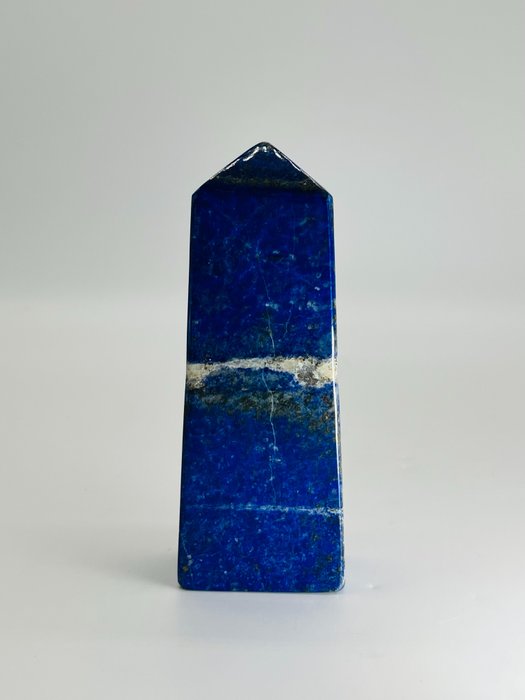 - BEZ REZERWY - Wieża Lapis Lazuli - Obelisk - Jakość AAA - Inkluzje pirytu Kamień naturalny - Właściwości lecznicze - Idealny wystrój - Wysokość: 124 mm - Szerokość: 40 mm- 329 g - (1)