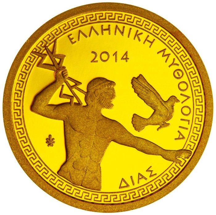 希臘. 100 Euro 2014 "Zeus - Greek Mythology" Proof