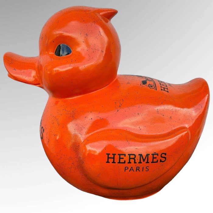 AmsterdamArts - XL Hermés marble orange Duck