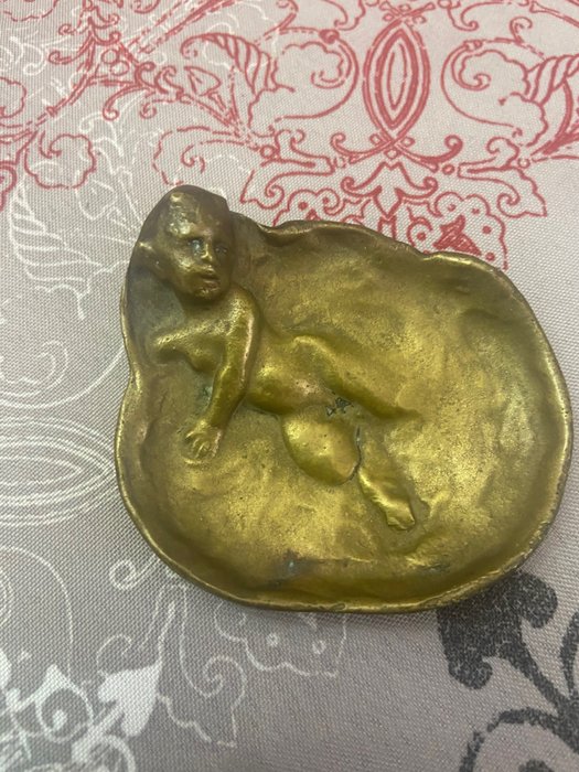 置物盤 - Rare Vide poche - cendrier Satyre ou diablotin en bronze - 法國