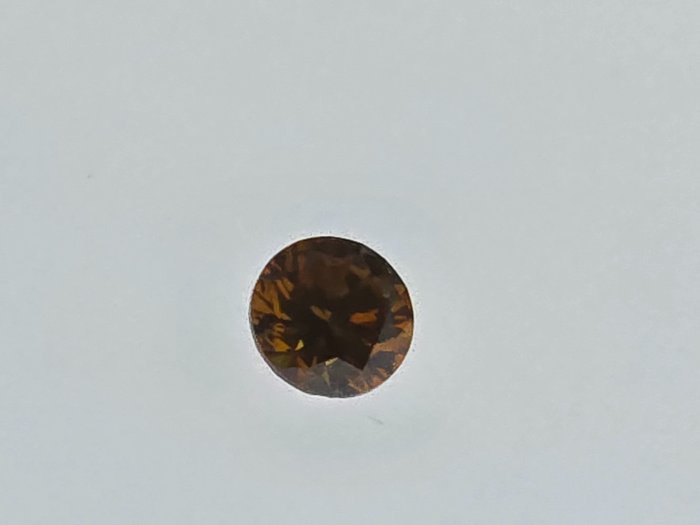 1 pcs 鑽石 - 0.35 ct - 圓形 - fancy vivid orange - SI2