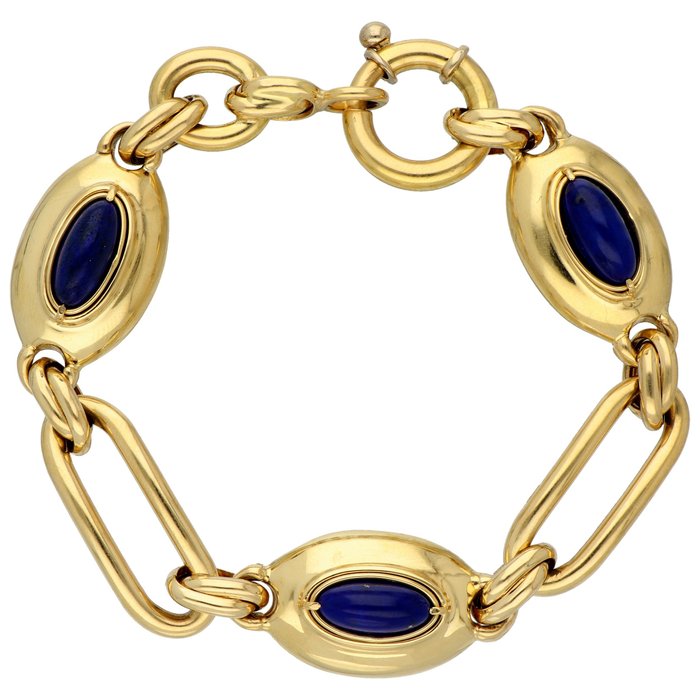 Armband - 18 kt Gult guld Lapis lazuli 