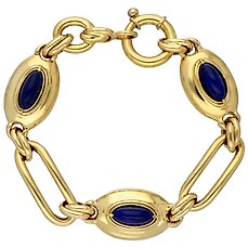 Armband – 18 karaat Geel goud Lapis lazuli