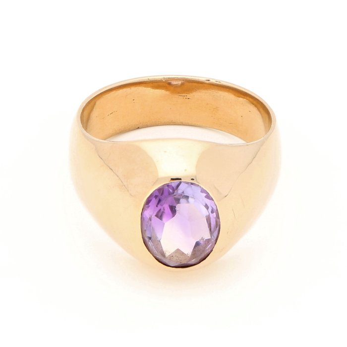 戒指 - 14 克拉 黃金 -  2.39 tw. 紫水晶 