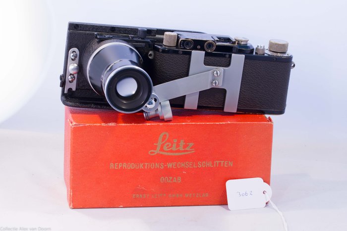 Leica OOZAB Reproductie Wechselschlitten en LVFOO scherpstel loupe met originele verpakking Fokuseringslup