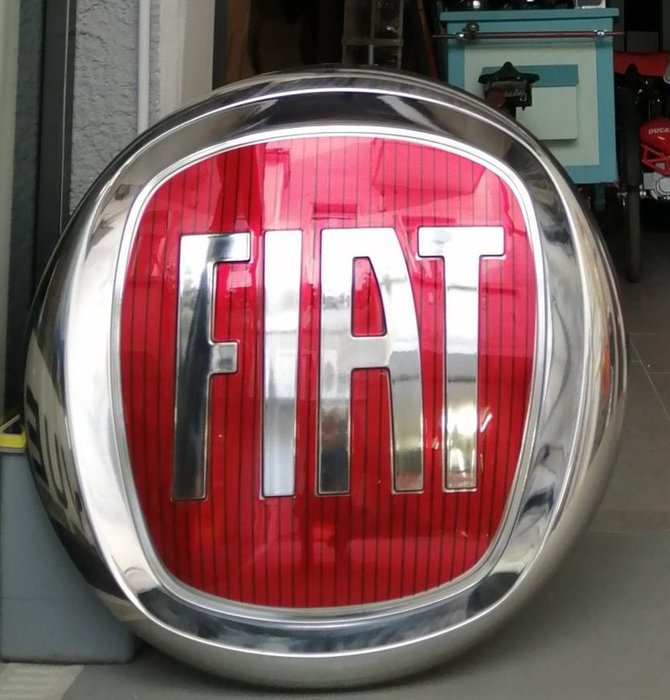 Fiat - Reclamebord - uit de werkplaats - Plastic