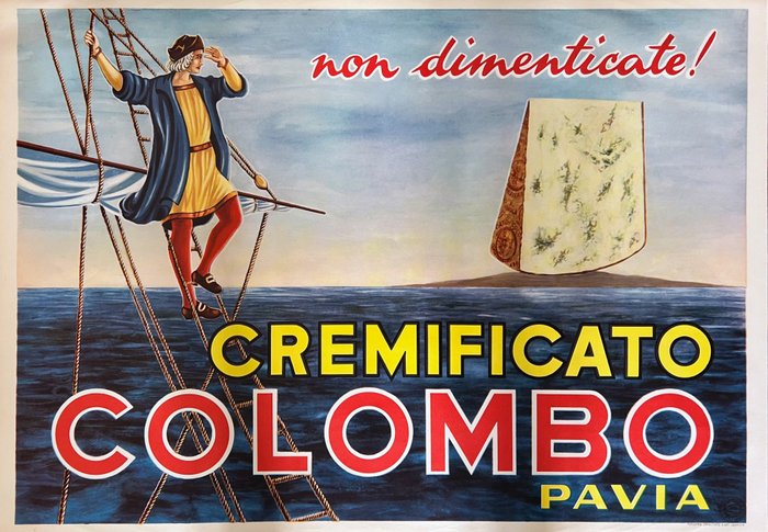 Caseificio Colombo - Poster Pubblicitario Formaggio Gorgonzola Cremificato Colombo