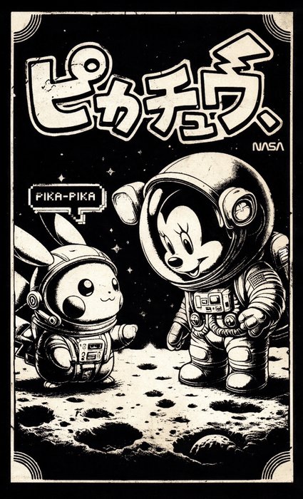 Æ (XX-XXI) - “Pikachu & Minnie”, (2024) Collectible! Limited Ed. By Æ