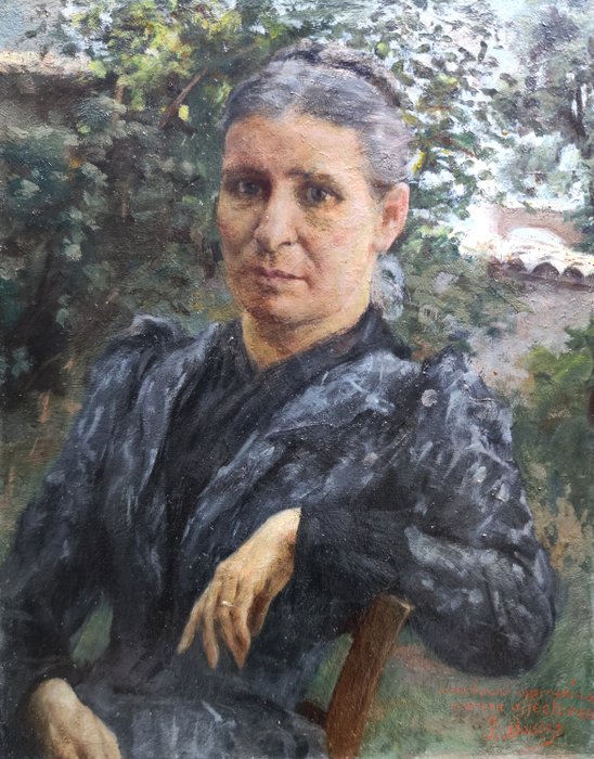 Alfred Jacques Boisson (1866-1947) - Portrait einer Dame - Souvenir affectueux