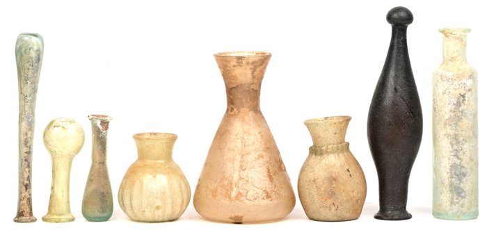 Romersk antikk Glass Onguentaria og Balsamari