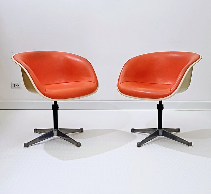 Herman Miller - Charles & Ray Eames - 扶手椅子 (2) - 方达 - 玻璃纤维