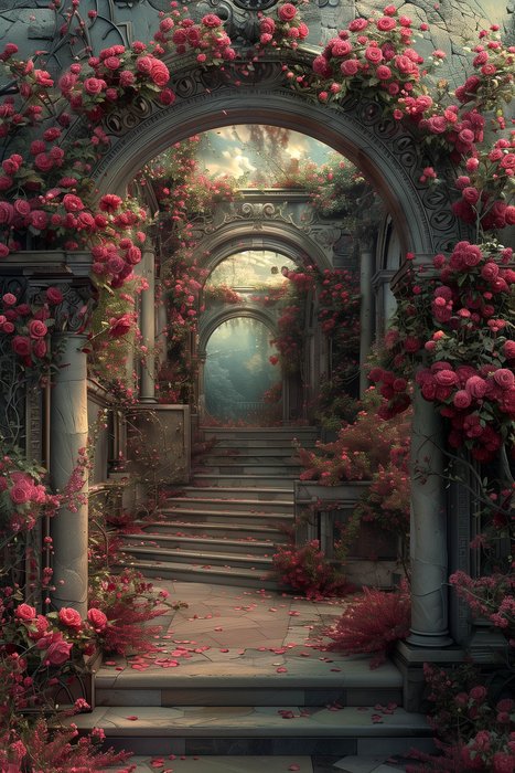 Lea Ottavi - "Rose-Adorned Stairway to Reverie" - XXL