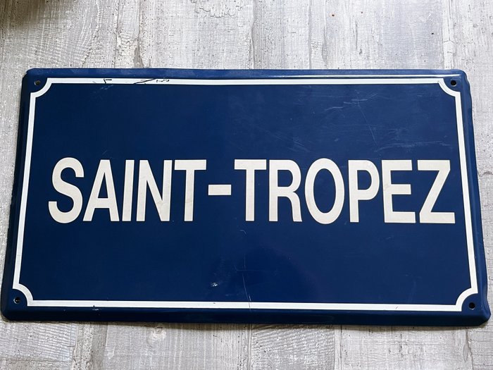 Straßen-/Verkehrsschild - Orts-Schild Saint - Tropez - Blech
