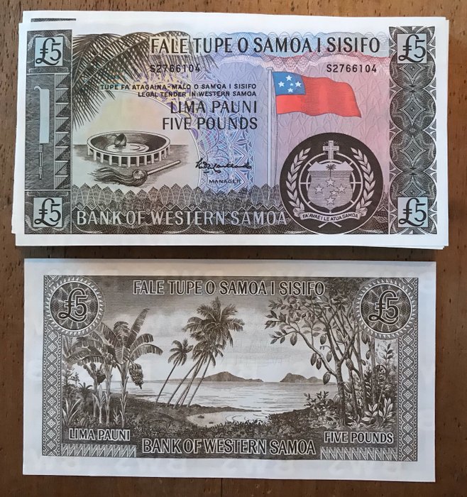 Länsi-Samoa. - 100 x 5 pounds - samengestelde bundle ND ( 2020) - Reprint - Pick 15