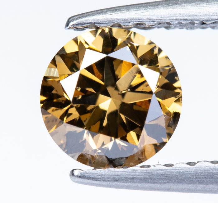 Diamant - 0.59 ct - Natürliches, ausgefallenes, tiefes Orangebraun - SI1 *NO RESERVE*