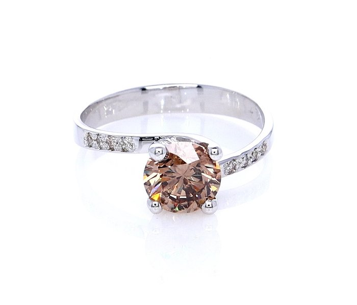Ring Weißgold Diamant  (Natürlich farbig) - Diamant