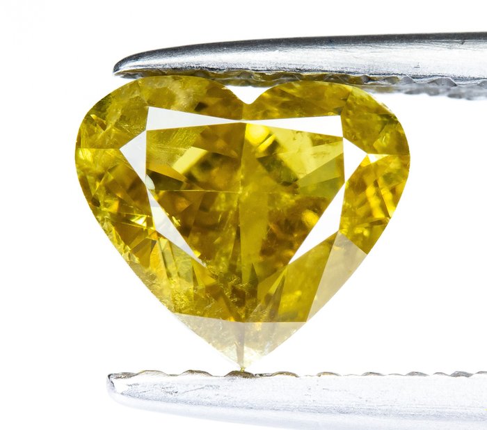 Diamant - 1.00 ct - Natürliches, ausgefallenes bräunliches Gelb - I1 *NO RESERVE*