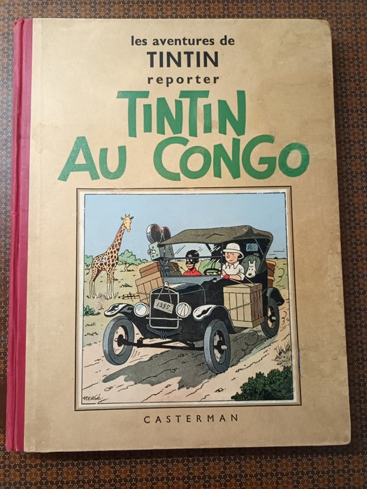 Tintin T2 - Tintin au Congo (A3 , premier tirage Casterman) - C - N&B - 1 Album - 1937