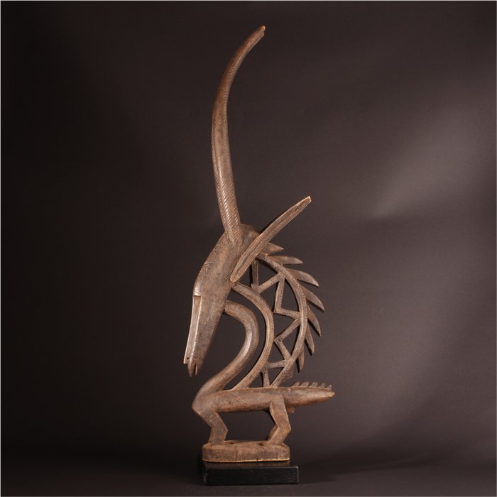 Bamana Tjiwara Tanzaufsatz - 79cm - Statuie - Bambara - Mali
