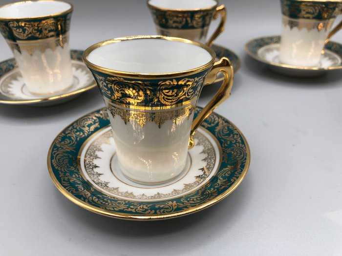 Limoges - 6人用茶杯套装 - 瓷