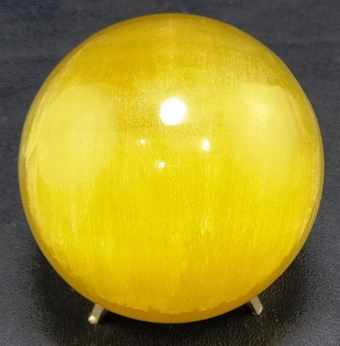 Natürlicher, attraktiver Zitronencalcit Kugel - Höhe: 100 mm - Breite: 100 mm- 1385 g - (1)
