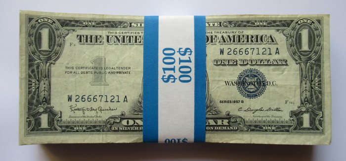 美国. - 100 x 1 Dollar - 1957 A B