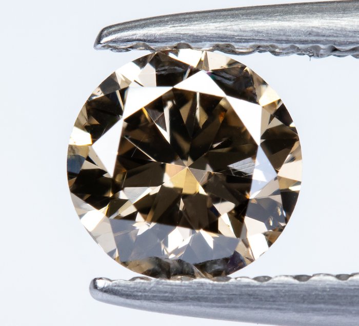 Diamant - 0.46 ct - Brun jaunâtre fantaisie naturel - SI2 *NO RESERVE*