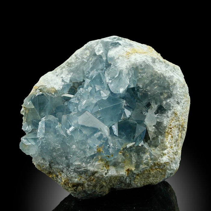 høy kvalitet! Himmelblå Celestine Krystaller - Høyde: 8,3 cm - Bredde: 6,5 cm- 425 g