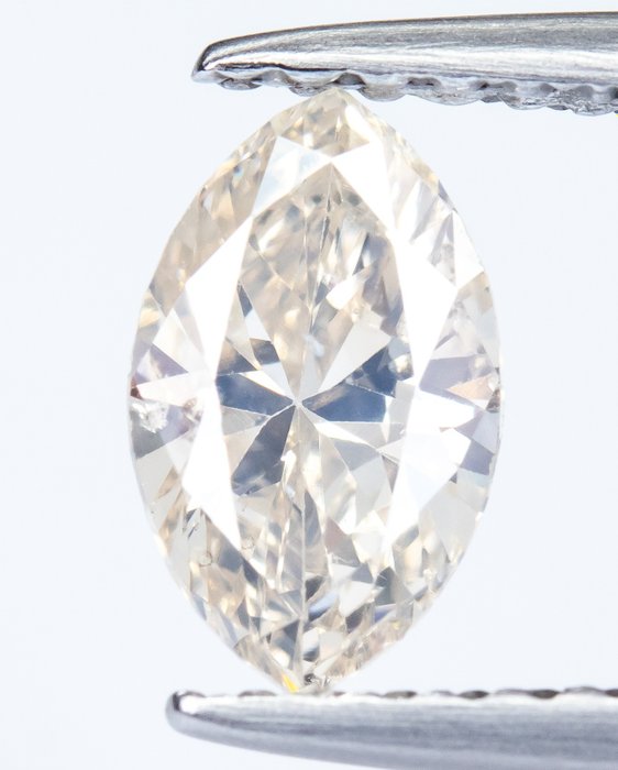 Diamant - 0.52 ct - Natural Light Yellowish Gray - SI2 *NO RESERVE*