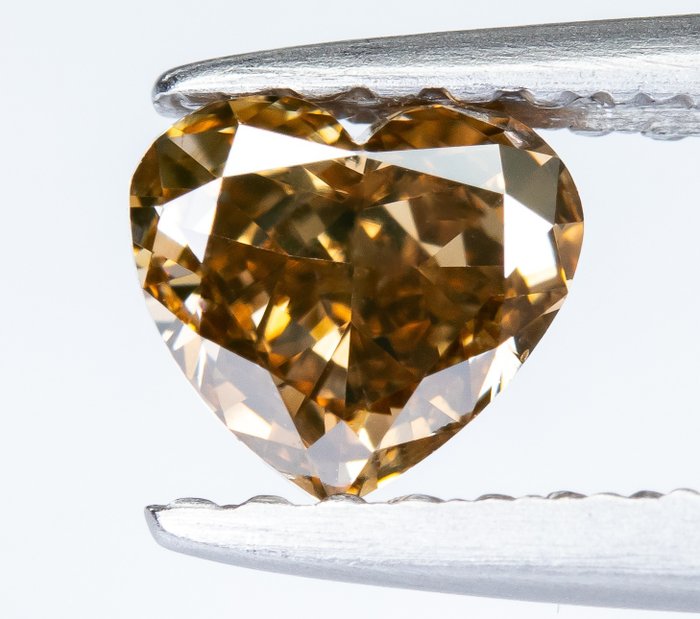 Diamant - 0.52 ct - Naturlig Fancy Djup Gulaktig Orange Brun - VS2 *NO RESERVE*