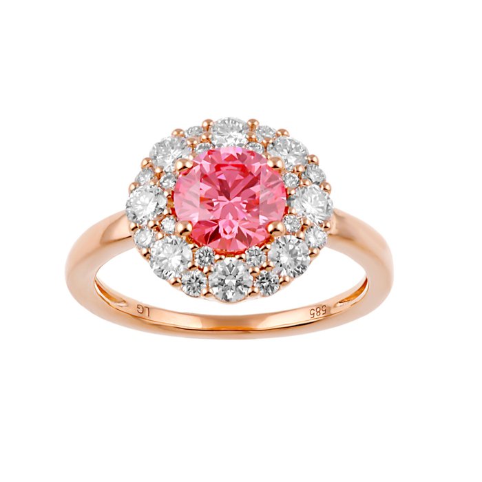 Lab Grown Diamond Jewellery - - Ring Roségoud Roze Diamant  (Lab-grown) - Diamant 