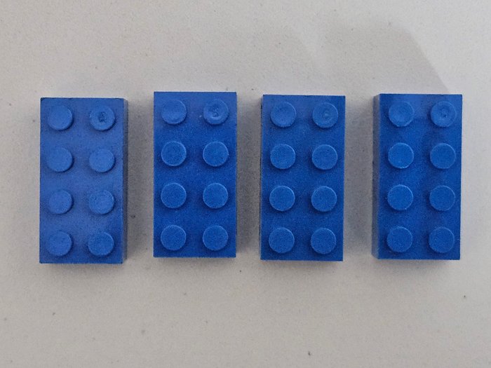 Lego - Test Stenen - Serie van 4 unieke blauwe teststenen van Bayer uit 1965. A,B,C en D kwaliteit! Extreem zeldzaam! - 1960-1970