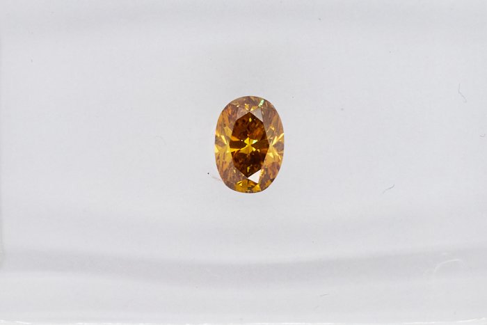 1 pcs 钻石 - 0.20 ct - 椭圆形 - NO RESERVE PRICE - Fancy Deep Brown Yellow - SI2 微内含二级