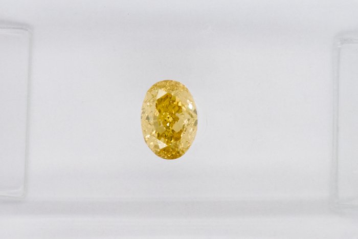 1 pcs Diamant - 0.30 ct - ovaal - NO RESERVE PRICE - Fancy Intense Brownish Yellow - VS1