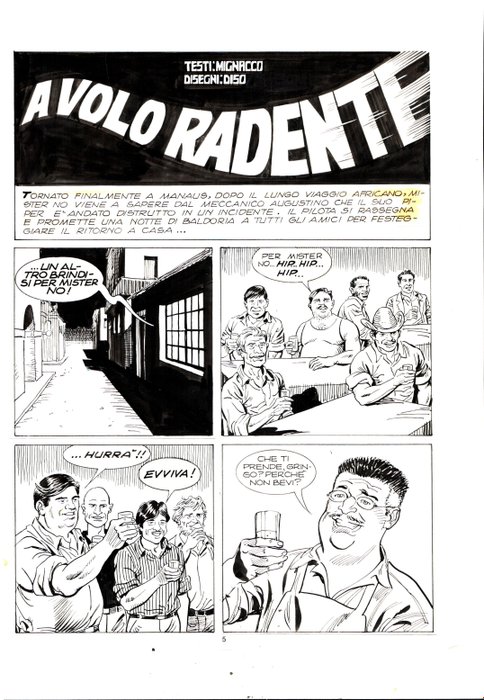 Diso, Roberto - 2 Original page - Mister No #199 - "A volo radente" - 1991