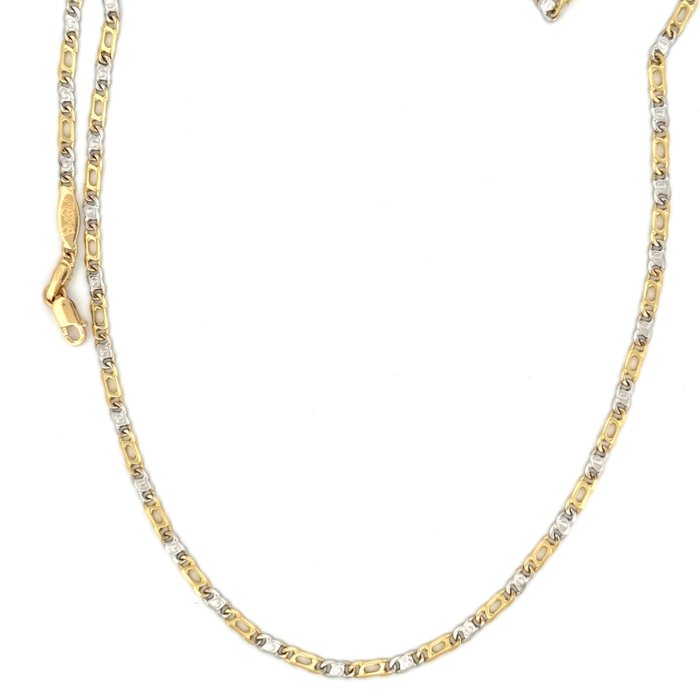 Solid Chain 18 Kt Gold - 10,20 gr - 50 cm - Collana - 18 carati Oro bianco, Oro giallo