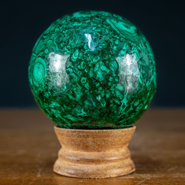 Beautiful Natural Malachite Sphere- 550.73 g