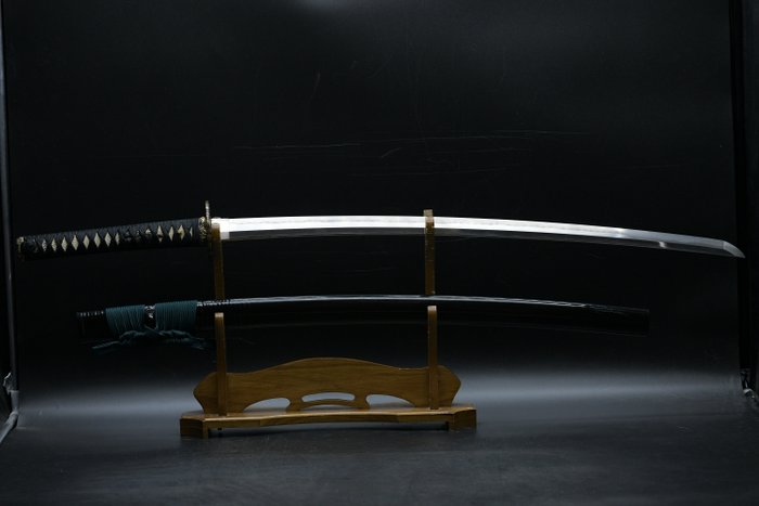 武士刀 - 玉金 - CUTTING TEST Nihonto Long katana signed "Koyama Munehira" in Koshirae and shirasaya with - 日本 - 江戶時代（1600-1868）