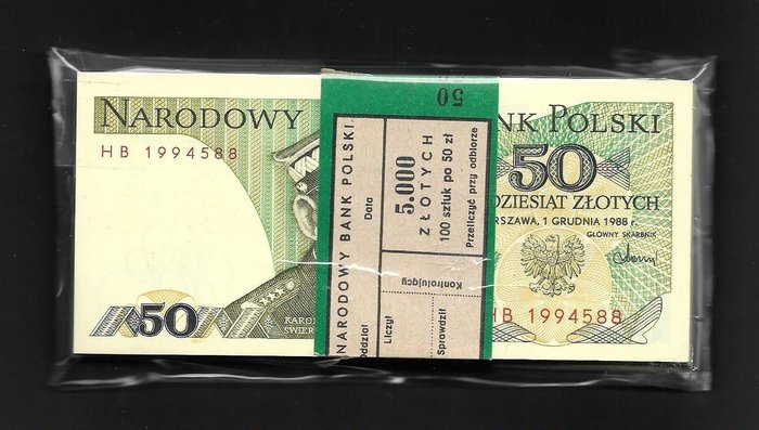波蘭. - 100 x 50 Zlotych 1988 - Pick 142c