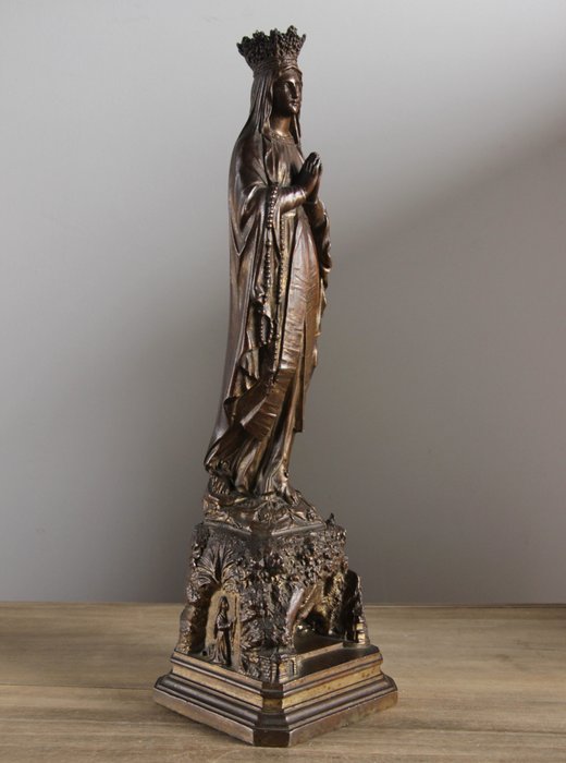 E. Lapayre - 雕像 - OLV van Lourdes - 35cm - 锌合金