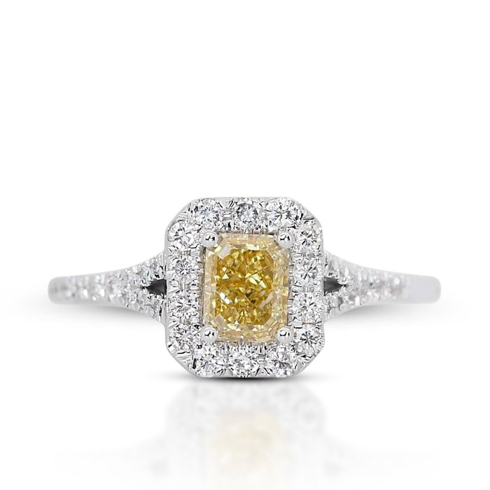 Sem preço de reserva - Anel - 18 K Ouro branco -  1.19 tw. Diamante  (Natural) - Diamante 