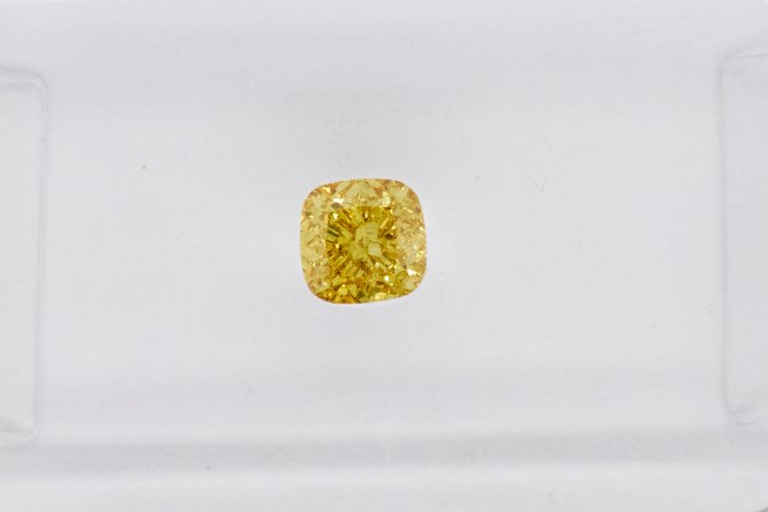 1 pcs Diament - 0.31 ct - Poduszka - NO RESERVE PRICE - Fancy Intense Brownish Yellow - SI1 (z nieznacznymi inkluzjami)